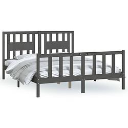 Foto van The living store klassiek bedframe - bedframes - 205.5 x 155.5 x 69.5 cm - grijs