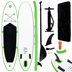 Foto van Vidaxl stand-up paddleboard opblaasbaar groen en wit