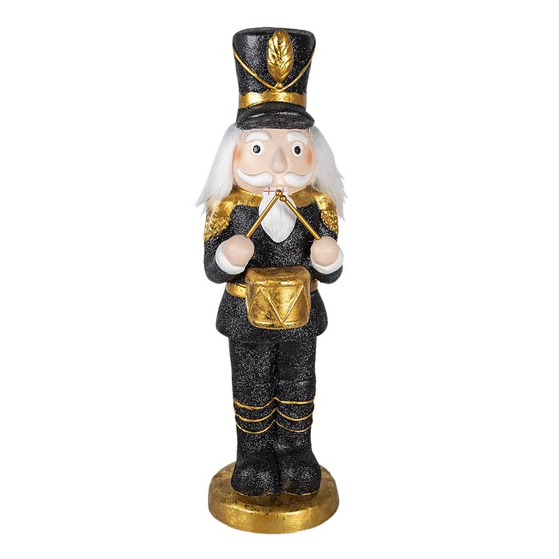 Foto van Haes deco - kerst notenkraker kleur zwart, 17x17x60 cm, kerstfiguur - kerstdecoratie