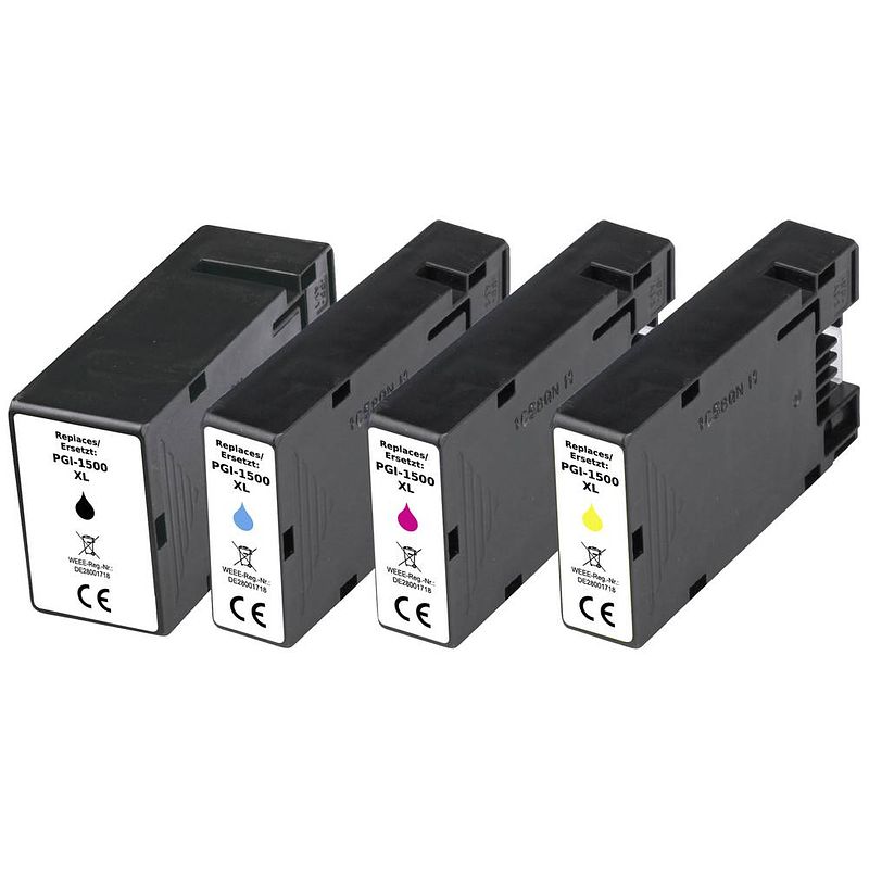 Foto van Renkforce inkt combipack vervangt canon pgi-1500xl (9182b004) compatibel zwart, cyaan, magenta, geel rf-5706078