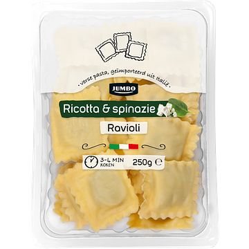 Foto van Jumbo verse pasta ravioli ricotta & spinazie 250g