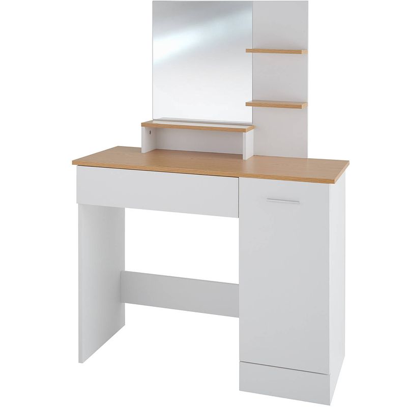 Foto van Tectake -kaptafel zoe- make-up tafel met grote spiegel-wit-403851