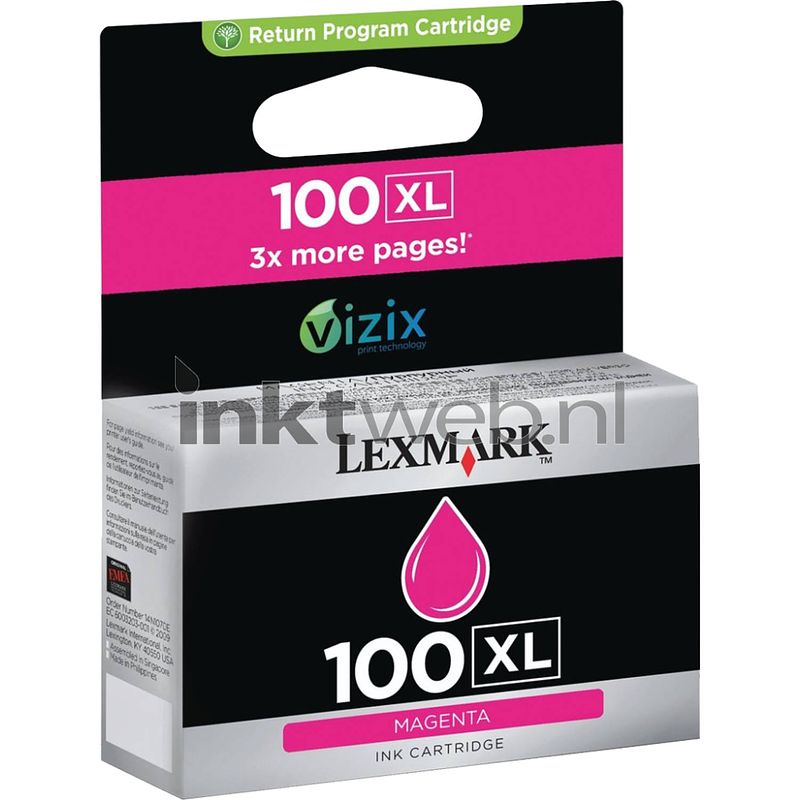 Foto van Lexmark 100xl magenta cartridge