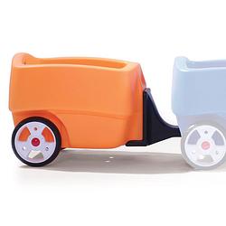 Foto van Step2 choo choo trailer in oranje ? uitbreiding voor choo choo wagon speelgoed kindertrein / duwauto met trekstang