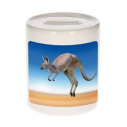 Foto van Dieren foto spaarpot kangoeroe 9 cm - kangoeroes spaarpotten jongens en meisjes - spaarpotten
