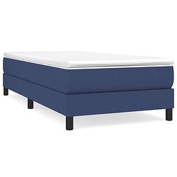 Foto van Vidaxl boxspring bedframe blauw 100x200 cm stof