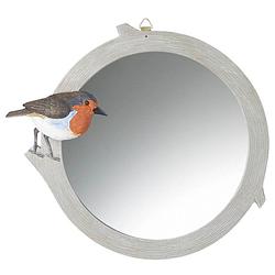 Foto van Spiegel wandspiegel 29 x 3.5 x 34 cm - vogel roodborstje