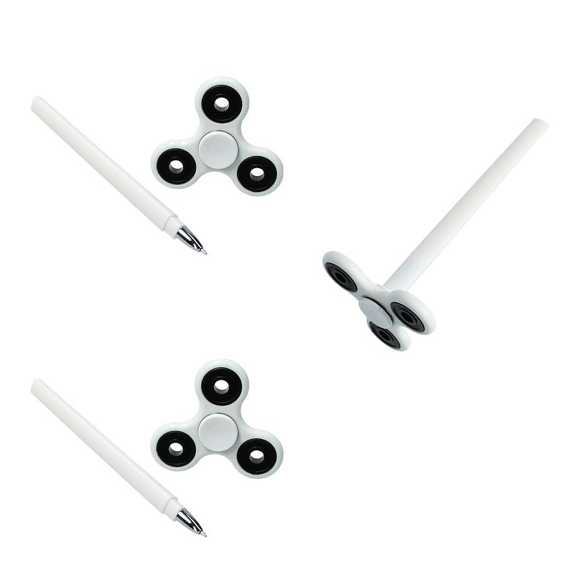 Foto van Banzaa fidget pen anti stress performance spinner set 3 stuks ? 2 in 1 rage 2021 wit