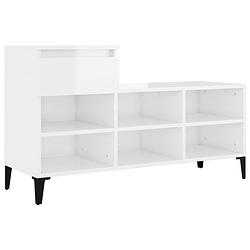 Foto van The living store schoenenkast - 102x36x60 cm - hoogglans wit