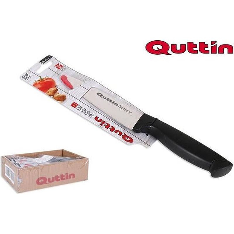 Foto van Quttin black 21 keukenmes 13 cm rvs zwart