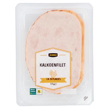 Foto van 2 voor € 4,50 | jumbo kalkoenfilet 125g aanbieding bij jumbo