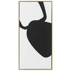 Foto van Schilderij abstract line - zwart - 82,5x42x3,5 cm - leen bakker