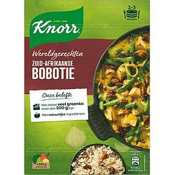 Foto van 1+1 gratis | knorr wereldgerechten maaltijdpakket zuidafrikaanse bobotie 309g aanbieding bij jumbo