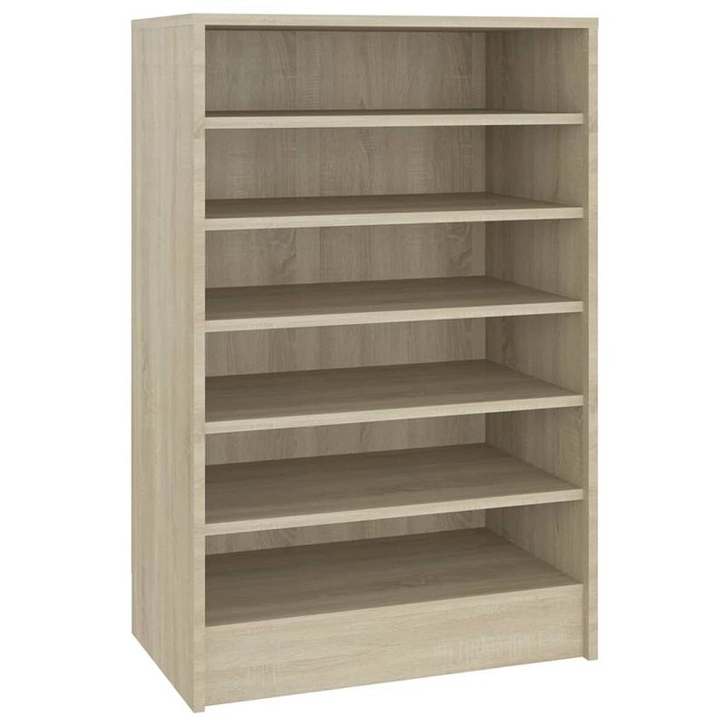 Foto van The living store schoenenkast sonoma eiken - 60 x 35 x 92 cm - 7 schappen