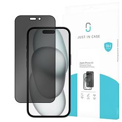 Foto van Just in case privacy tempered glass voor apple iphone 15 smartphone screenprotector