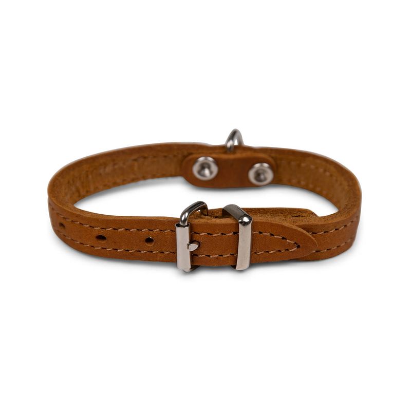 Foto van Dierenbenodigdheden vadigran halsband hond geolied leder cognac 27cmx12mm xxs