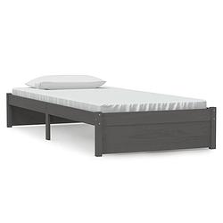 Foto van Vidaxl bedframe massief hout grijs 90x190 cm 3ft single