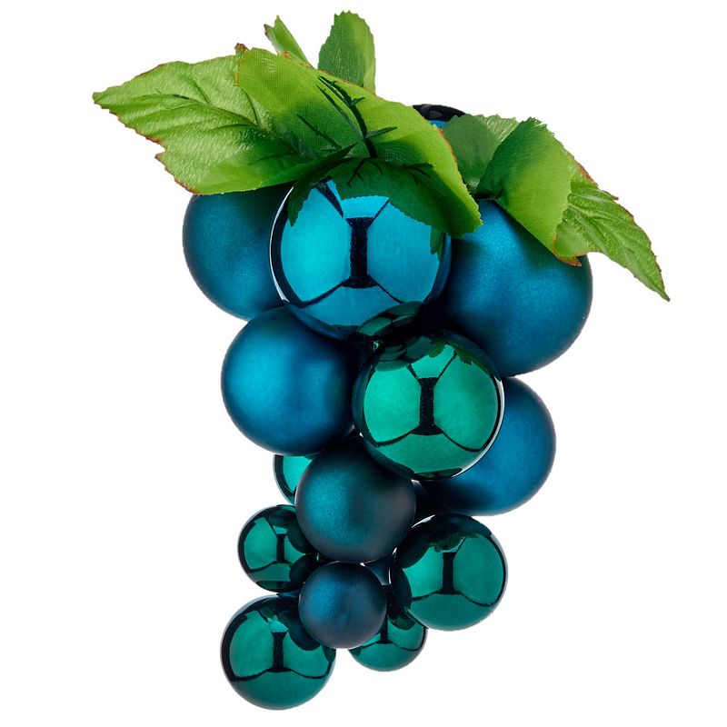 Foto van Krist+ decoratie druiventros - blauw - kunststof - 28 cm - feestdecoratievoorwerp