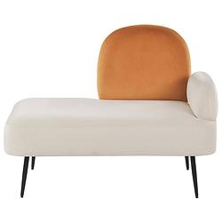 Foto van Beliani arcey - chaise longue-wit-fluweel