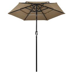 Foto van The living store parasol - 3-laags - 200 x 228 cm - uv-beschermend en anti-vervagend - taupe