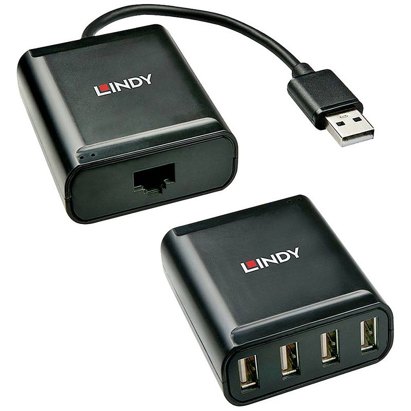 Foto van Lindy lindy usb 2.0 usb-extender via netwerkkabel rj45