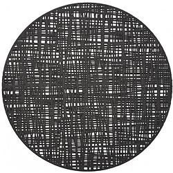 Foto van 1x ronde onderleggers/placemats voor borden zwart 38 cm - placemats