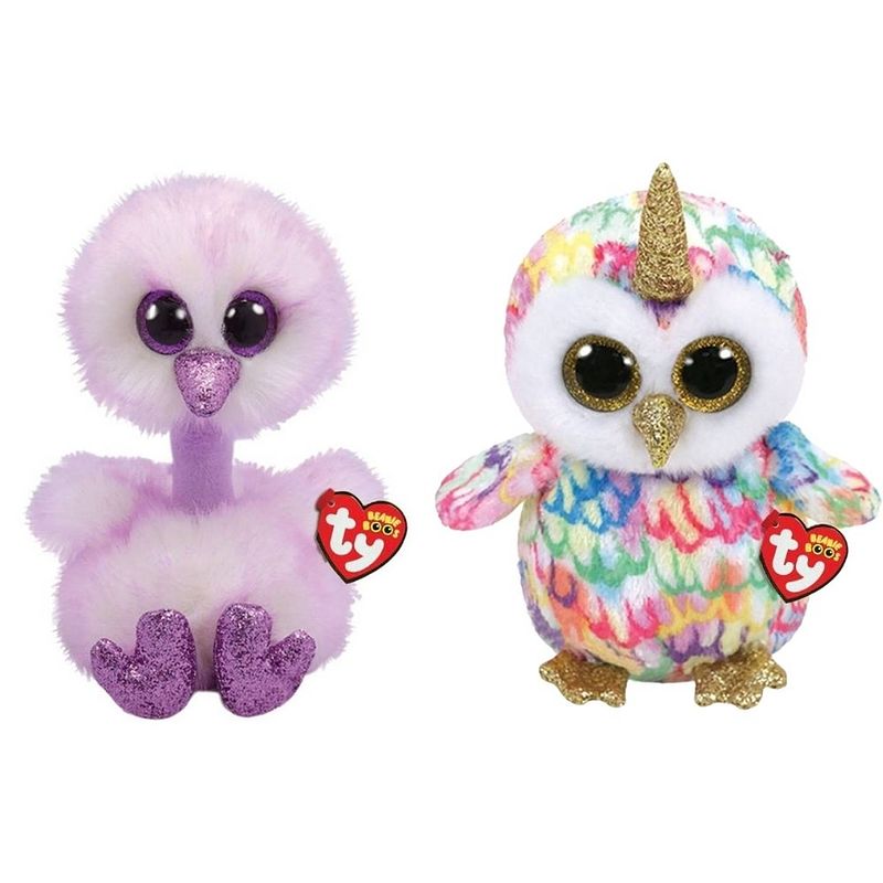 Foto van Ty - knuffel - beanie buddy - kenya ostrich & enchanted owl