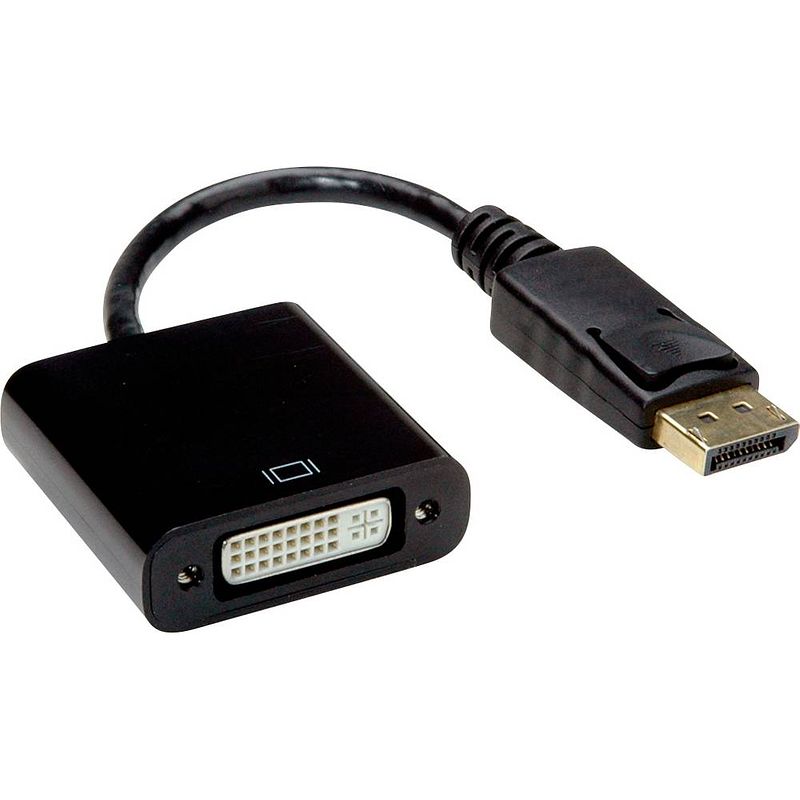 Foto van Value displayport / dvi adapterkabel displayport stekker, dvi-d 24+1-polige bus 0.15 m zwart 12.99.3137 displayport-kabel