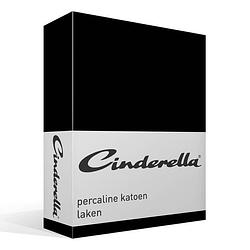 Foto van Cinderella basic percaline katoen laken - 100% percaline katoen - 1-persoons (160x260 cm) - zwart