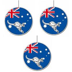 Foto van Set van 3x stuks australie hangdecoraties 28 cm - hangdecoratie