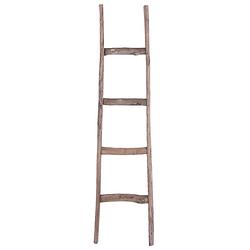 Foto van Clayre & eef handdoekhouder 34*6*130 cm bruin hout decoratie ladder handdoekladder bruin decoratie ladder