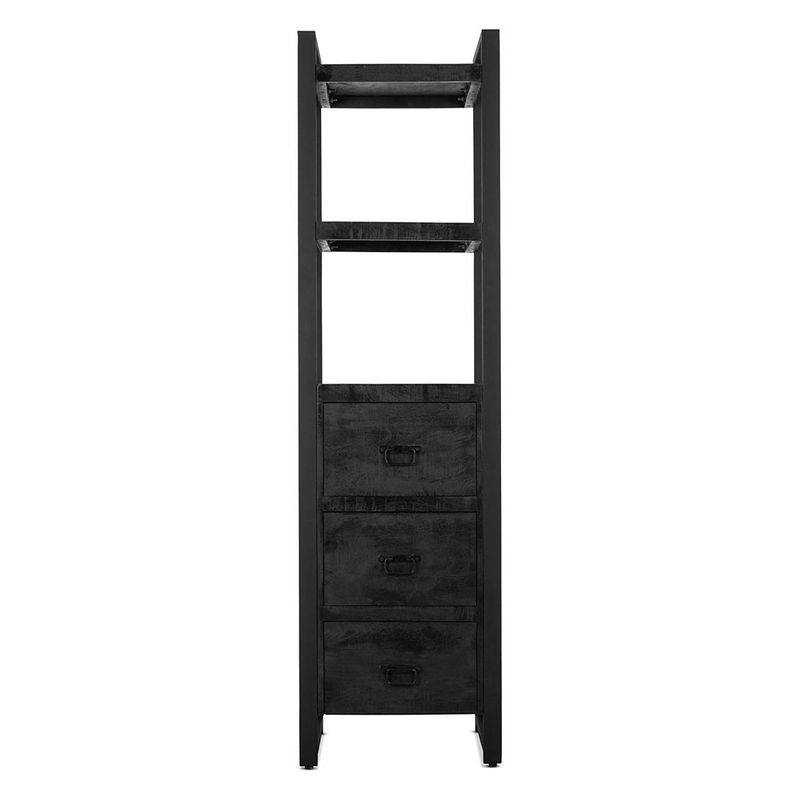 Foto van Benoa britt 3 drawer bookshelf black 55 cm