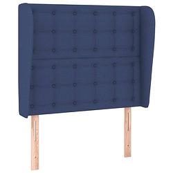 Foto van The living store hoofdeind - blauw - 93x23x118/128 cm - duurzaam materiaal