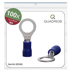 Foto van Quadrios 22c449 ringkabelschoen dwarsdoorsnede (max.): 2.5 mm² gat diameter: 8.5 mm deels geïsoleerd blauw 1 set(s)