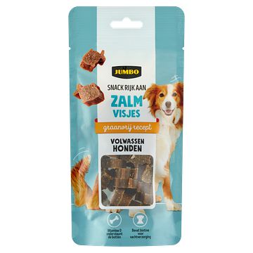 Foto van Jumbo snack rijk aan zalm visjes volwassen honden 60g