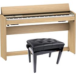 Foto van Roland f701-la light oak piano inclusief pianobank