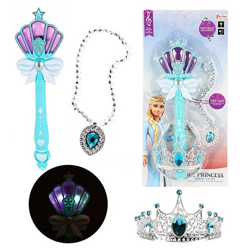 Foto van Ice princess toverstaf, tiara & accesoires met licht en geluid