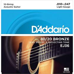 Foto van D'saddario ej36 snarenset voor 12-snarige akoestische gitaar