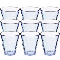 Foto van 24x drinkglazen/waterglazen blauw 310 ml picardie - drinkglazen