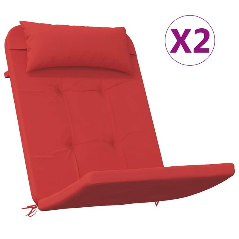 Foto van The living store adirondack stoelkussen - 126 x 58 x 4.5 cm - waterafstotend - rood - oxford stof