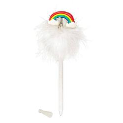 Foto van Moses balpen regenboog pompom 15 cm wit