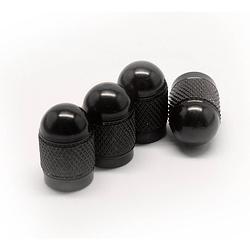 Foto van Tt-products ventieldoppen black bullets aluminium 4 stuks zwart - auto ventieldop - ventieldopjes
