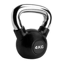 Foto van Ryzor kettlebell - 4 kg - rubber - zwart