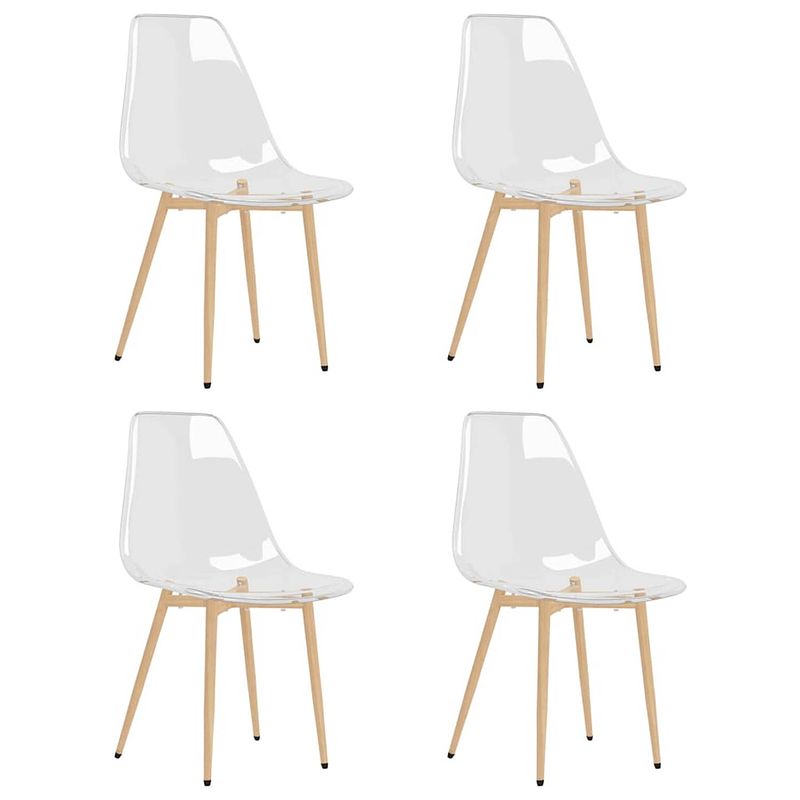 Foto van The living store eetkamerstoelen - pet - transparant - 46 x 52 x 84 cm - ergonomisch design