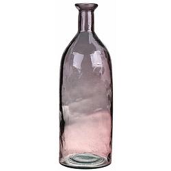 Foto van Bloemenvaas - oud roze - transparant gerecycled glas - d12 x h35 cm - vazen