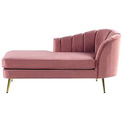 Foto van Beliani allier - chaise longue-roze-fluweel