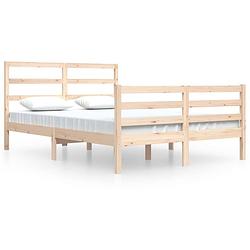 Foto van The living store houten bedframe - grenenhout - 140 x 200 cm - stabiel en comfortabel