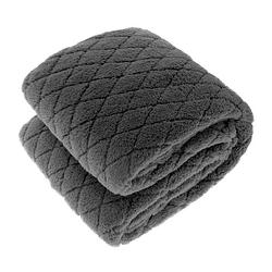 Foto van Unique living ezra fleece plaid - fleece polyester - 150x200 cm - dark grey