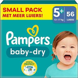 Foto van Pampers - baby dry - maat 5+ - small pack - 56 stuks - 12/17 kg