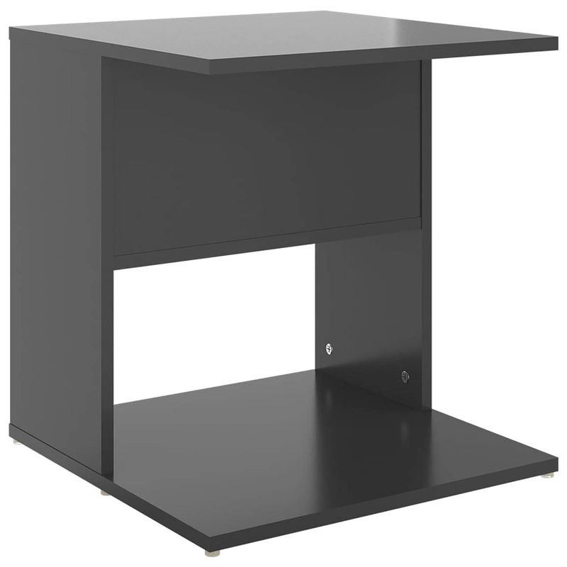 Foto van The living store woonkamertafel - salontafel - 45 x 45 x 48 cm - hoogglans grijs